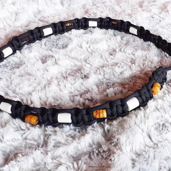 collier anti tiques et puces naturel ceramique EM et ambre