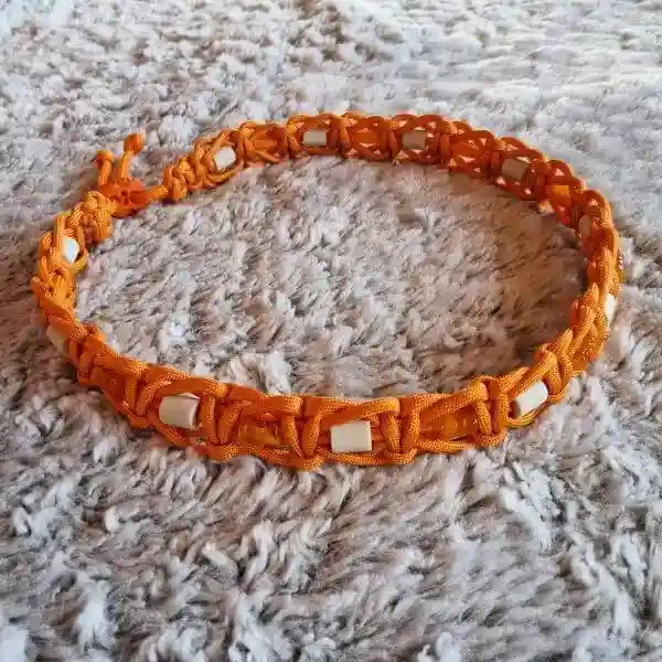 collier céramique EM et ambre antipuces et tiques pour chiens et chats en paracorde